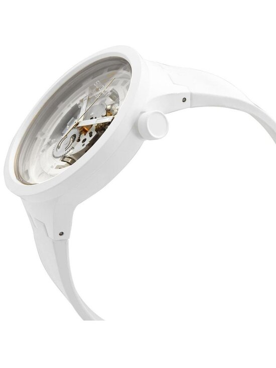 NWT Swatch C-White Quartz Skeleton Dial Men\'s Watch